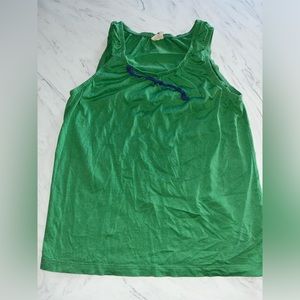 Mini Boden green tank top shirt blouse blue tie 13-14